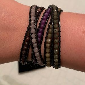 Victoria Emerson multi color wrap bracelet &pouch